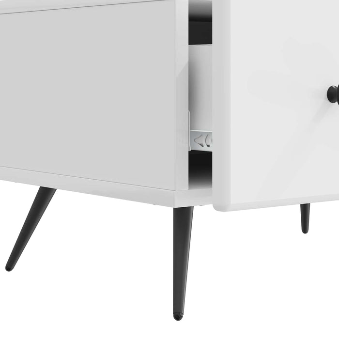 Cabinet TV Alb foarte lucios 147 x 34,5 x 30 cm Lemn prelucrat - WALTI WALTI