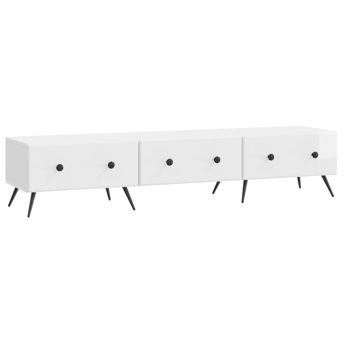 Cabinet TV Alb foarte lucios 147 x 34,5 x 30 cm Lemn prelucrat - WALTI WALTI