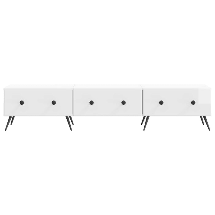 Cabinet TV Alb foarte lucios 147 x 34,5 x 30 cm Lemn prelucrat - WALTI WALTI