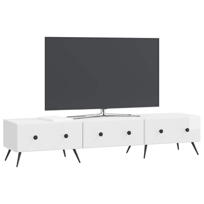 Cabinet TV Alb foarte lucios 147 x 34,5 x 30 cm Lemn prelucrat - WALTI WALTI