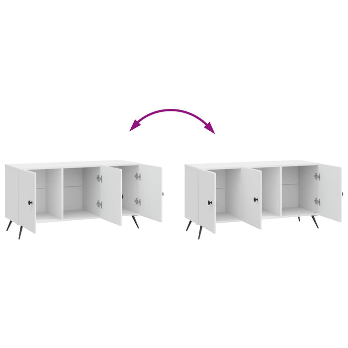 Cabinet TV Alb foarte lucios 99 x 34,5 x 50 cm Lemn prelucrat - WALTI WALTI