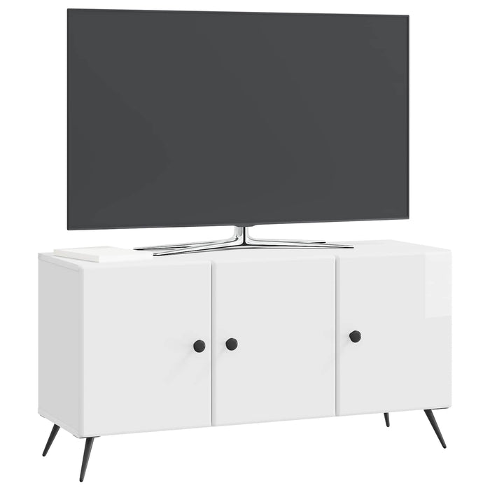 Cabinet TV Alb foarte lucios 99 x 34,5 x 50 cm Lemn prelucrat - WALTI WALTI