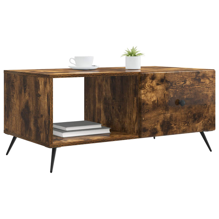 Masă de cafea Stejar fumuriu 90 x 50 x 40 cm Lemn prelucrat - WALTI WALTI