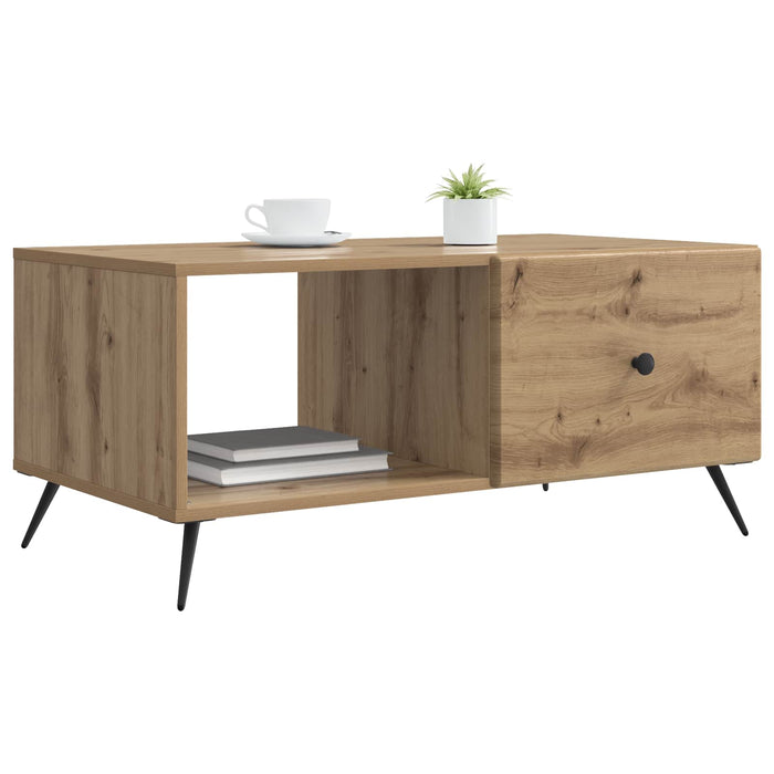 Masă de cafea Stejar Artizanal 90 x 50 x 40 cm Lemn prelucrat - WALTI WALTI