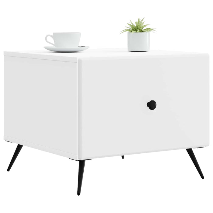 Masă de cafea cu sertar Alb 49 x 50 x 40 cm Lemn prelucrat - WALTI WALTI