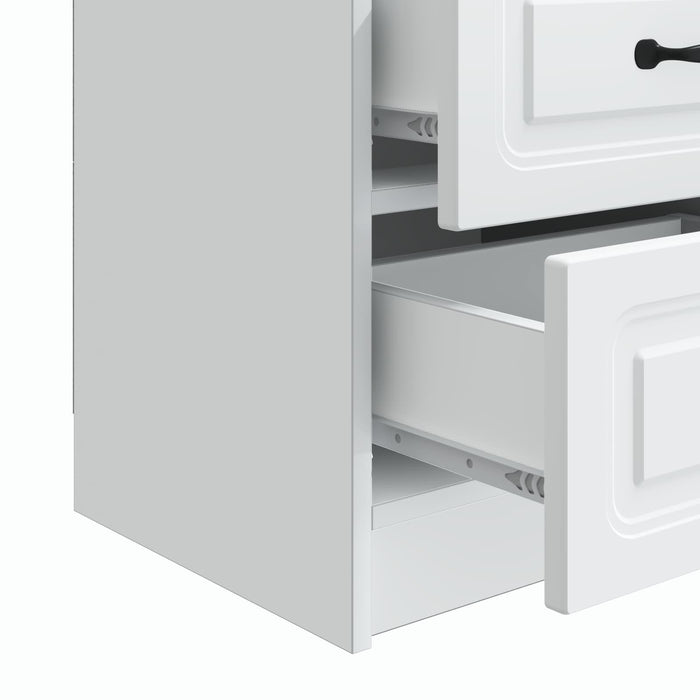 Dulap de noapte 2 pcs Alb 43 x 34,5 x 44,5 cm Lemn prelucrat - WALTI WALTI