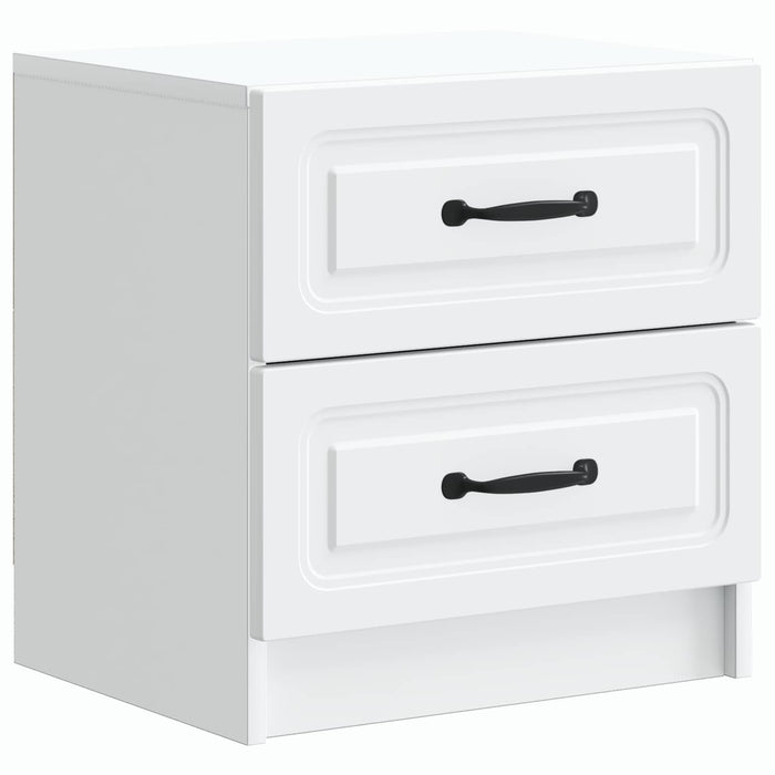 Dulap de noapte 2 pcs Alb 43 x 34,5 x 44,5 cm Lemn prelucrat - WALTI WALTI