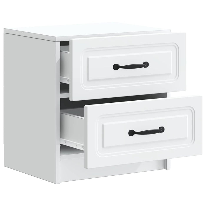 Dulap de noapte 2 pcs Alb 43 x 34,5 x 44,5 cm Lemn prelucrat - WALTI WALTI
