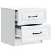 Dulap de noapte 2 pcs Alb 43 x 34,5 x 44,5 cm Lemn prelucrat - WALTI WALTI