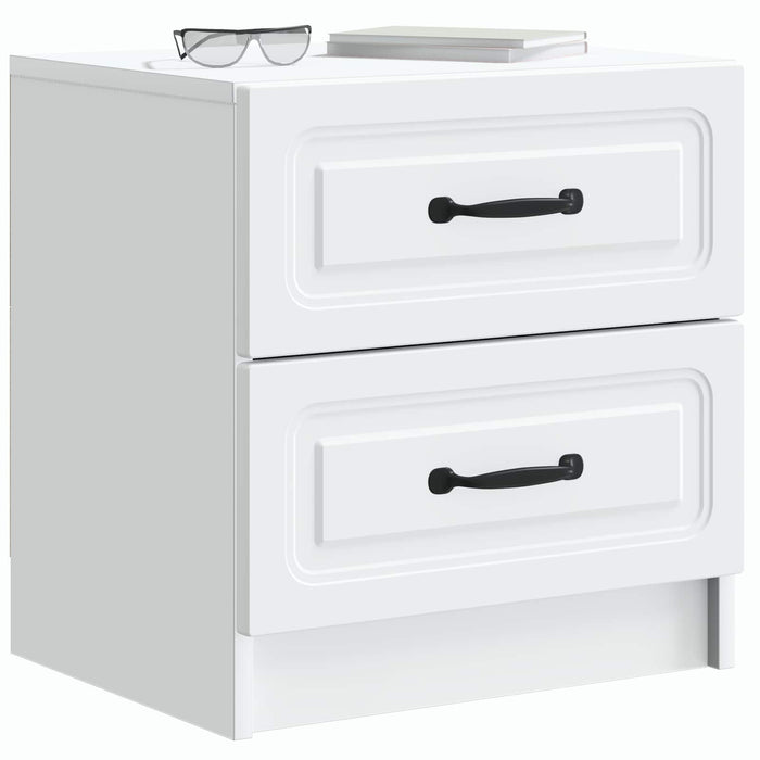 Dulap de noapte 2 pcs Alb 43 x 34,5 x 44,5 cm Lemn prelucrat - WALTI WALTI