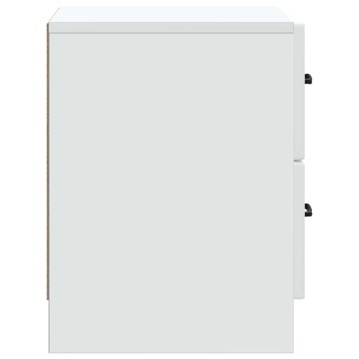 Dulap de noapte 2 pcs Alb 43 x 34,5 x 44,5 cm Lemn prelucrat - WALTI WALTI