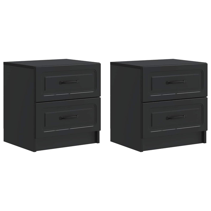 Dulap de noapte 2 pcs Negru 43 x 34,5 x 44,5 cm Lemn prelucrat - WALTI WALTI