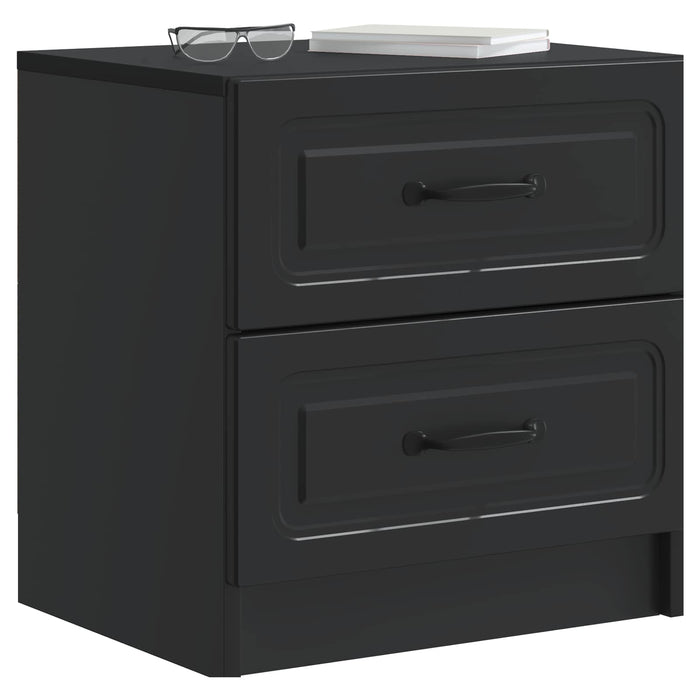 Dulap de noapte 2 pcs Negru 43 x 34,5 x 44,5 cm Lemn prelucrat - WALTI WALTI