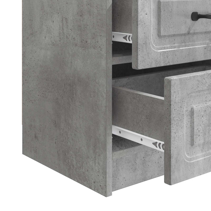 Dulap de noapte Gri Beton 43 x 34,5 x 44,5 cm Lemn prelucrat - WALTI WALTI