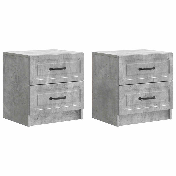 Dulap de noapte cu sertar 2 pcs Gri Beton 43 x 34,5 x 44,5 cm - WALTI WALTI