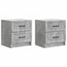 Dulap de noapte cu sertar 2 pcs Gri Beton 43 x 34,5 x 44,5 cm - WALTI WALTI