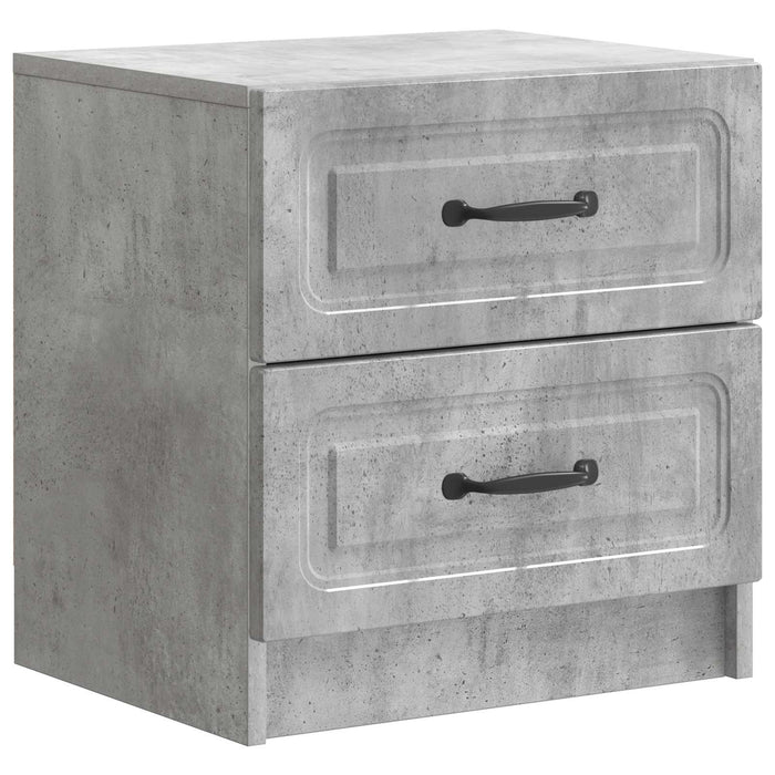 Dulap de noapte cu sertar 2 pcs Gri Beton 43 x 34,5 x 44,5 cm - WALTI WALTI