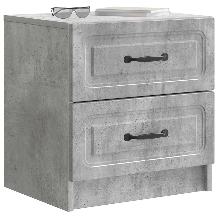 Dulap de noapte cu sertar 2 pcs Gri Beton 43 x 34,5 x 44,5 cm - WALTI WALTI