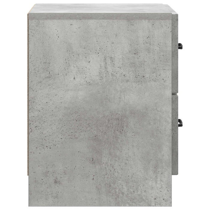 Dulap de noapte cu sertar 2 pcs Gri Beton 43 x 34,5 x 44,5 cm - WALTI WALTI