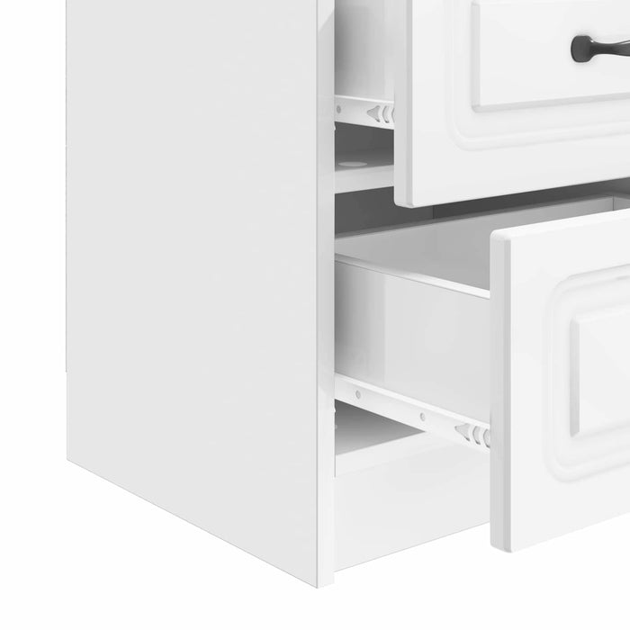 Dulap de noapte 2 pcs Alb foarte lucios 43 x 34,5 x 44,5 cm - WALTI WALTI