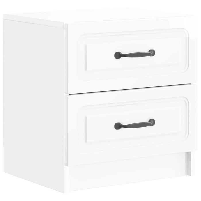 Dulap de noapte 2 pcs Alb foarte lucios 43 x 34,5 x 44,5 cm - WALTI WALTI