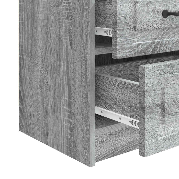Dulap de noapte Sonoma gri 43 x 34,5 x 44,5 cm Lemn prelucrat - WALTI WALTI