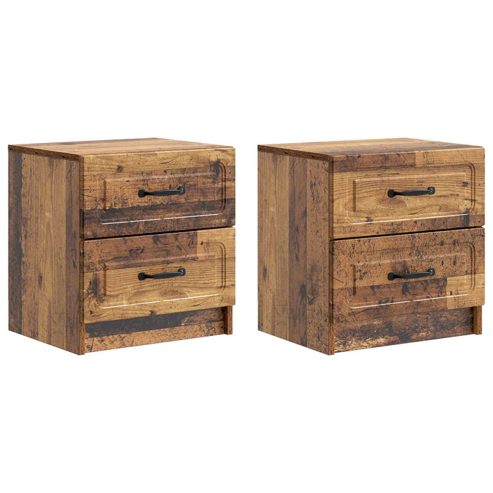 Dulap de noapte cu sertar 2 pcs Lemn vechi 43 x 34,5 x 44,5 cm - WALTI WALTI