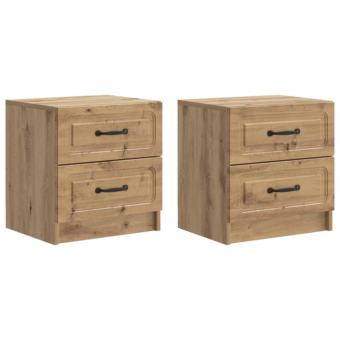 Dulap de noapte 2 pcs Stejar Artizanal 43 x 34,5 x 44,5 cm - WALTI WALTI