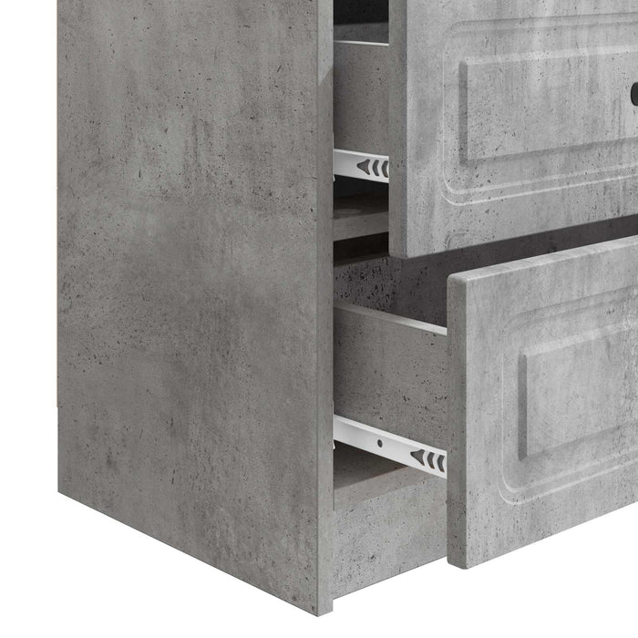 Dulap de noapte Gri Beton 62 x 34,5 x 44,5 cm Lemn prelucrat - WALTI WALTI
