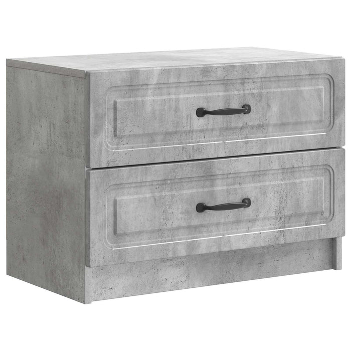 Dulap de noapte Gri Beton 62 x 34,5 x 44,5 cm Lemn prelucrat - WALTI WALTI