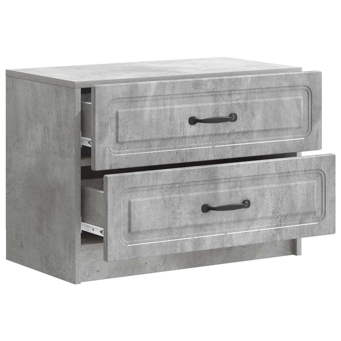 Dulap de noapte Gri Beton 62 x 34,5 x 44,5 cm Lemn prelucrat - WALTI WALTI