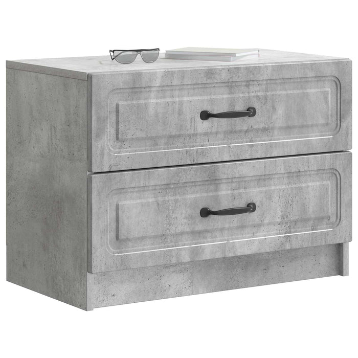 Dulap de noapte Gri Beton 62 x 34,5 x 44,5 cm Lemn prelucrat - WALTI WALTI