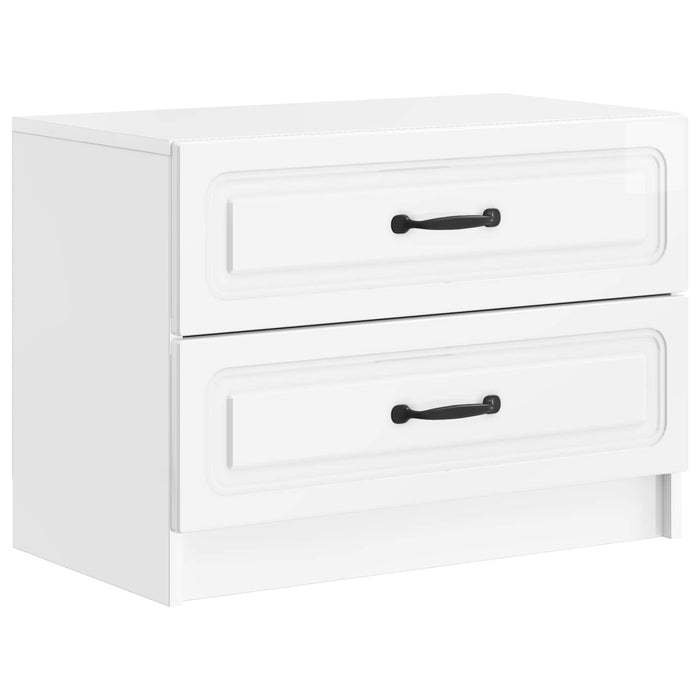 Dulap de noapte cu sertar Alb foarte lucios 62 x 34,5 x 44,5 cm - WALTI WALTI