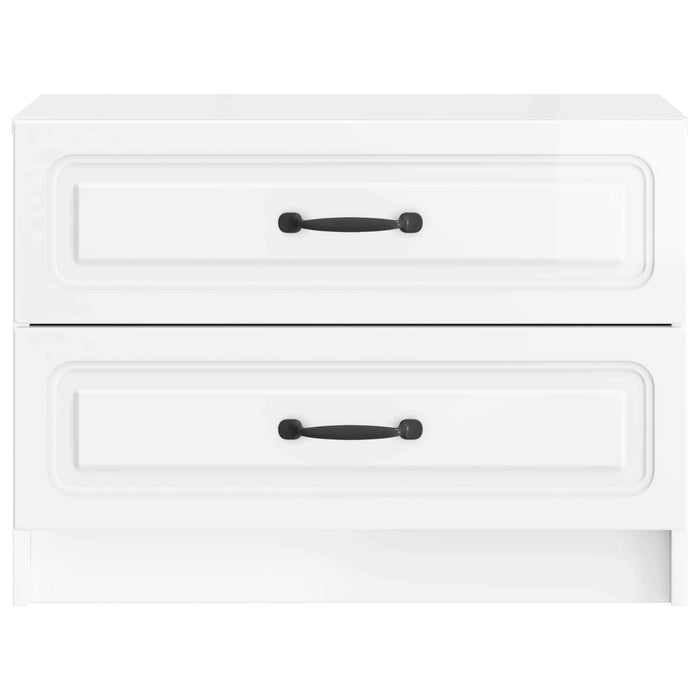 Dulap de noapte cu sertar Alb foarte lucios 62 x 34,5 x 44,5 cm - WALTI WALTI