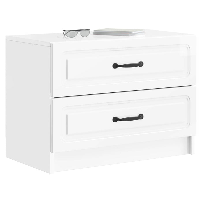 Dulap de noapte cu sertar Alb foarte lucios 62 x 34,5 x 44,5 cm - WALTI WALTI