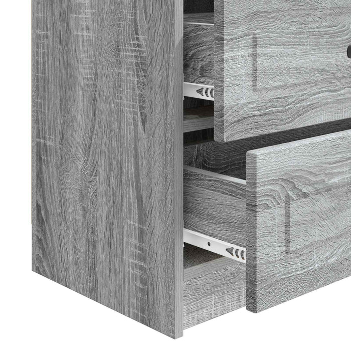 Dulap de noapte Sonoma gri 62 x 34,5 x 44,5 cm Lemn prelucrat - WALTI WALTI
