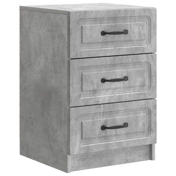 Dulap de noapte Gri Beton 43 x 41 x 63,5 cm Lemn prelucrat - WALTI WALTI