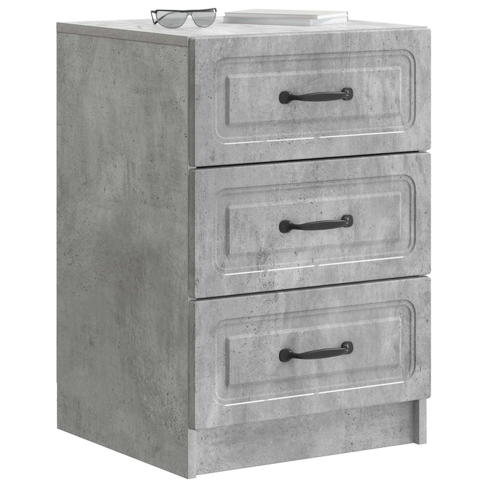 Dulap de noapte Gri Beton 43 x 41 x 63,5 cm Lemn prelucrat - WALTI WALTI