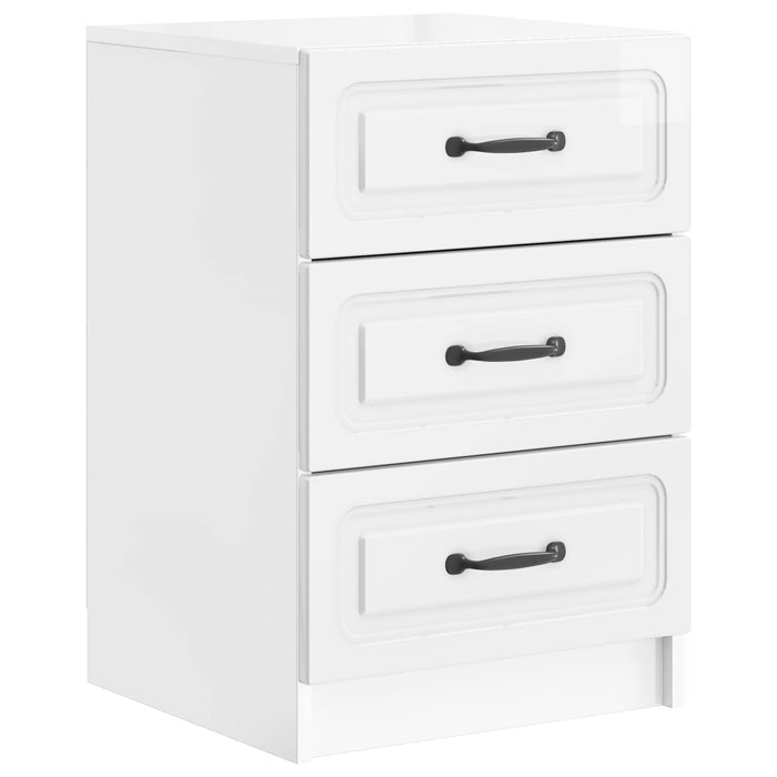Dulap de noapte cu sertar Alb foarte lucios 43 x 41 x 63,5 cm - WALTI WALTI