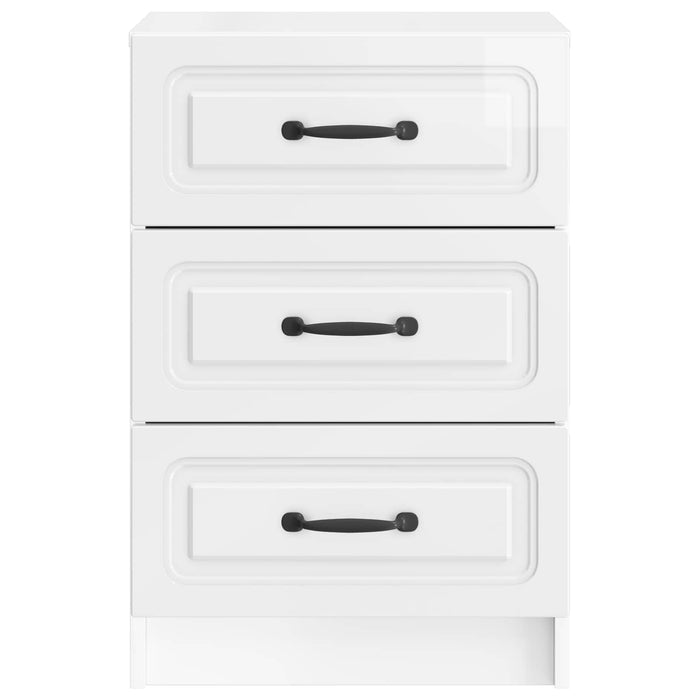 Dulap de noapte cu sertar Alb foarte lucios 43 x 41 x 63,5 cm - WALTI WALTI