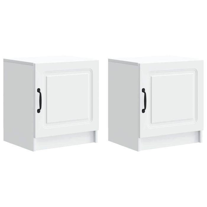 Dulap de noapte 2 pcs Alb 43 x 34,5 x 47 cm Lemn prelucrat - WALTI WALTI