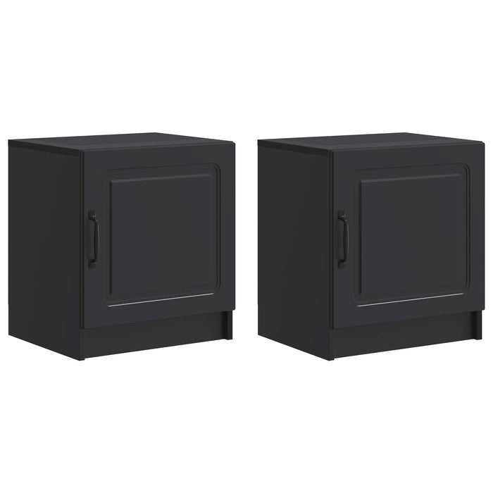 Dulap de noapte 2 pcs Negru 43 x 34,5 x 47 cm Lemn prelucrat - WALTI WALTI