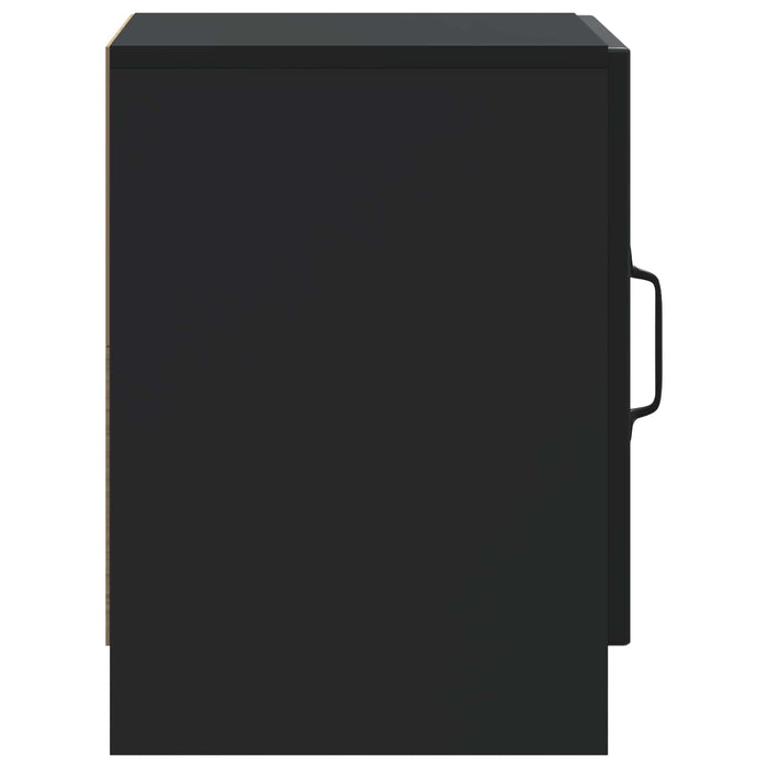 Dulap de noapte 2 pcs Negru 43 x 34,5 x 47 cm Lemn prelucrat - WALTI WALTI