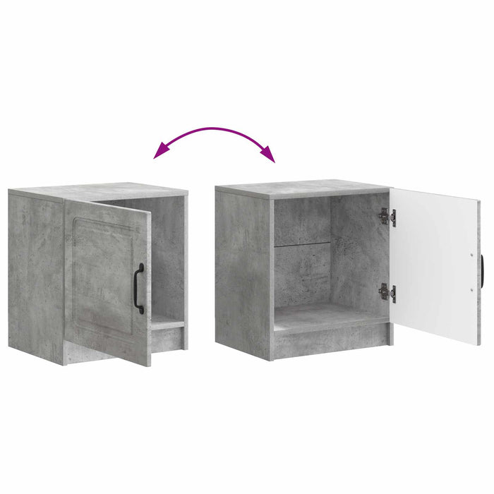 Dulap de noapte Gri Beton 43 x 34,5 x 47 cm Lemn prelucrat - WALTI WALTI