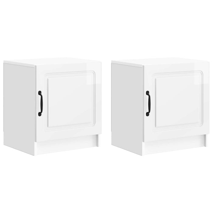 Dulap de noapte 2 pcs Alb foarte lucios 43 x 34,5 x 47 cm - WALTI WALTI