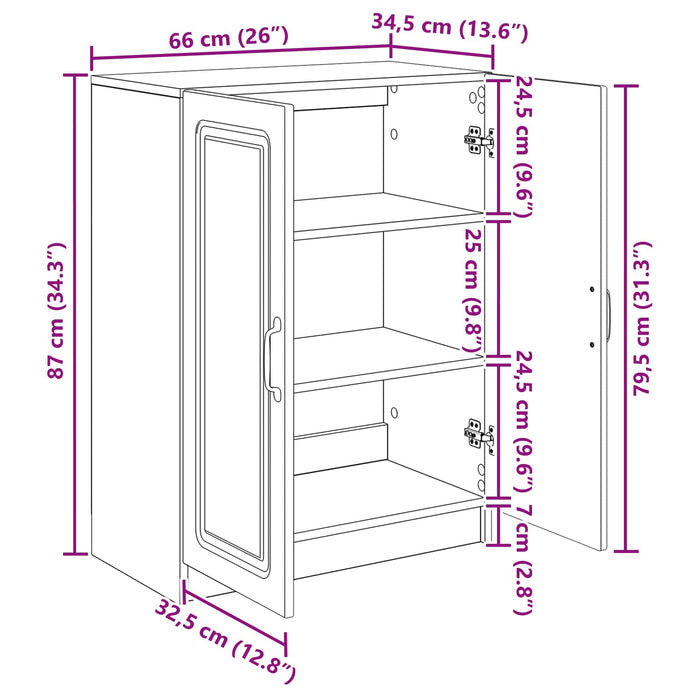 Bufet Stejar Artizanal 66 x 34,5 x 87 cm Lemn prelucrat - WALTI WALTI