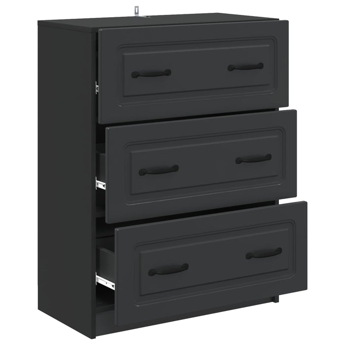 Dulap cu sertare Negru 66 x 34,5 x 87 cm Lemn prelucrat - WALTI WALTI