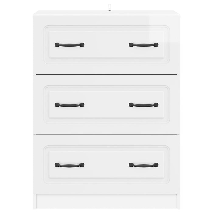 Dulap cu sertare Alb foarte lucios 66 x 34,5 x 87 cm - WALTI WALTI