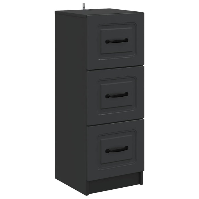 Dulap cu sertare Negru 33 x 34,5 x 87 cm Lemn prelucrat - WALTI WALTI