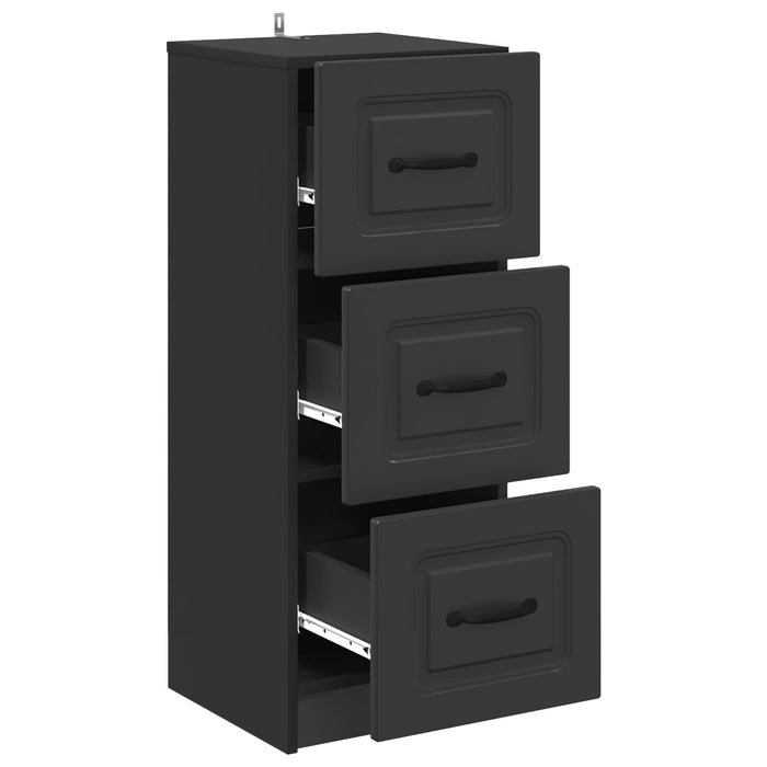 Dulap cu sertare Negru 33 x 34,5 x 87 cm Lemn prelucrat - WALTI WALTI